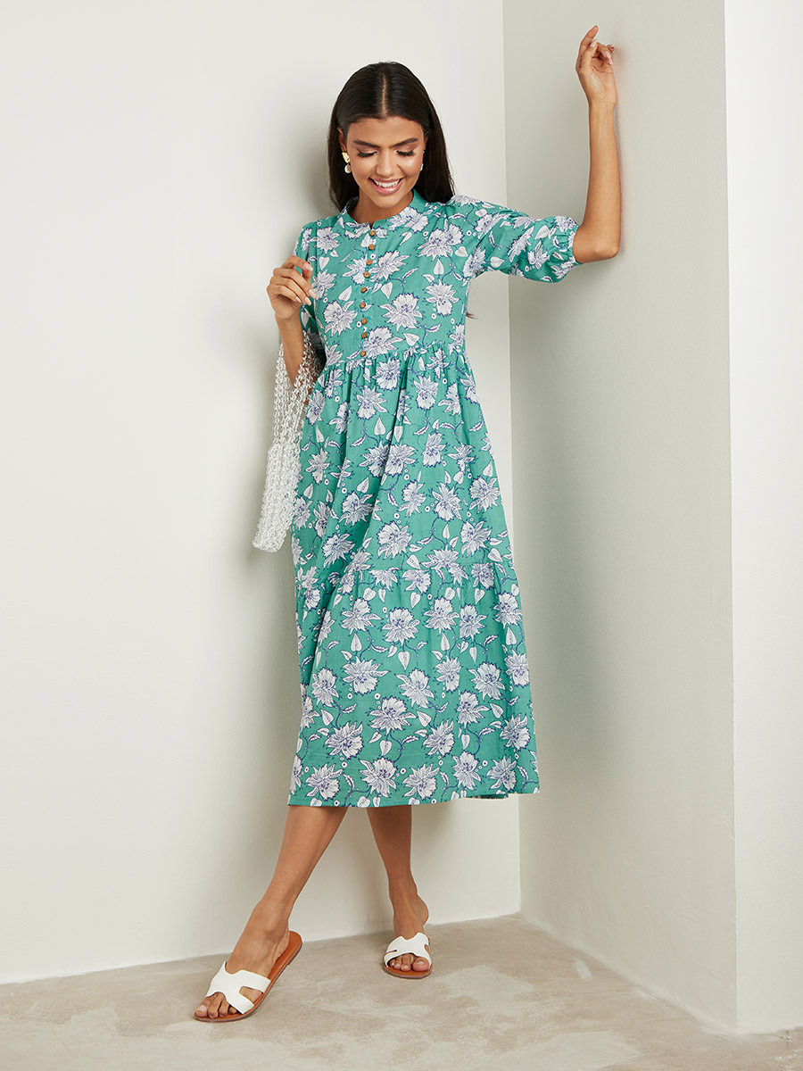 فستان ميدي مطبوع وبأزرار-women-clothing-dresses-image-4