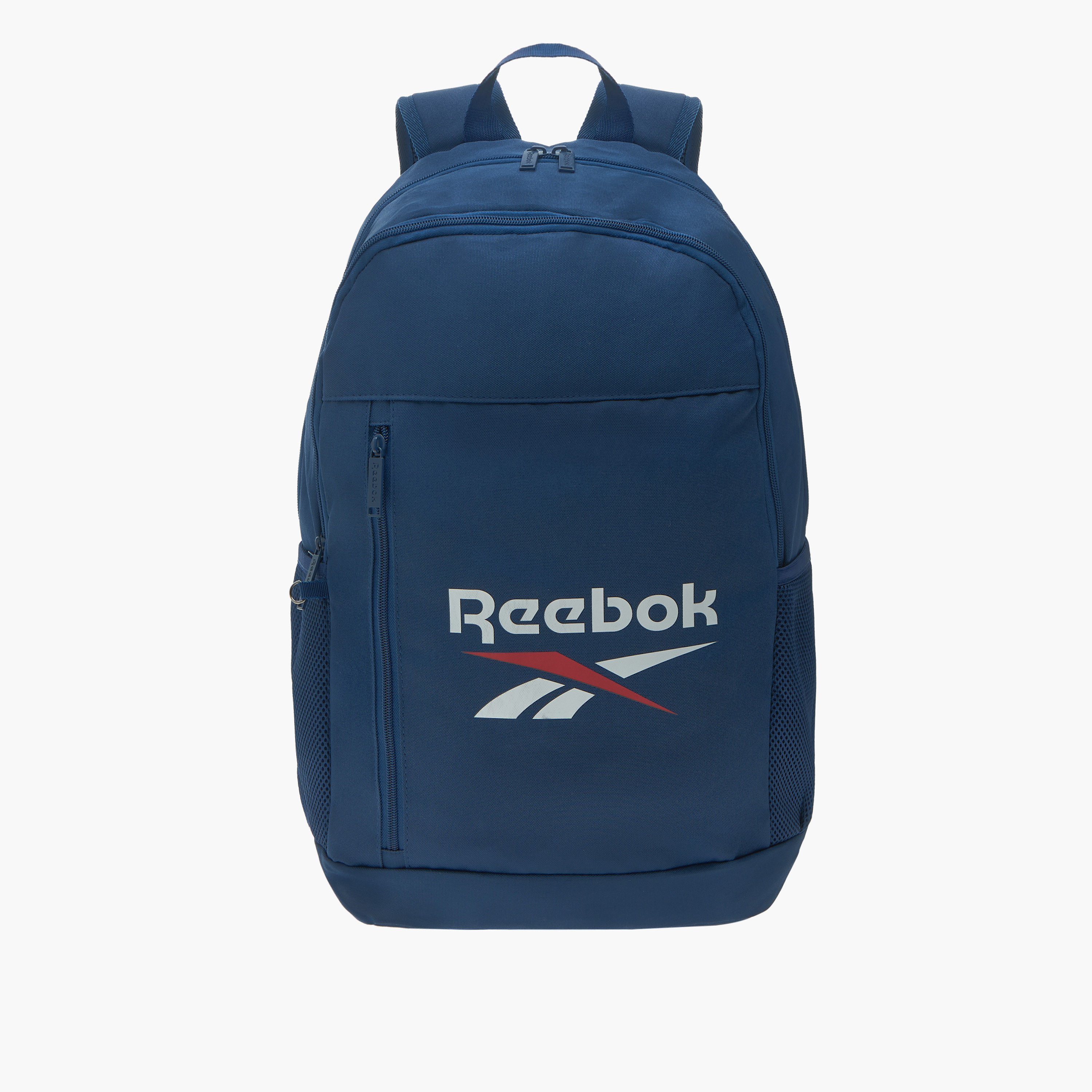 Reebok Logo Print Backpack with Adjustable Shoulder Straps and Pencil Pouch-school-bagsandbackpacks-sets-image-2