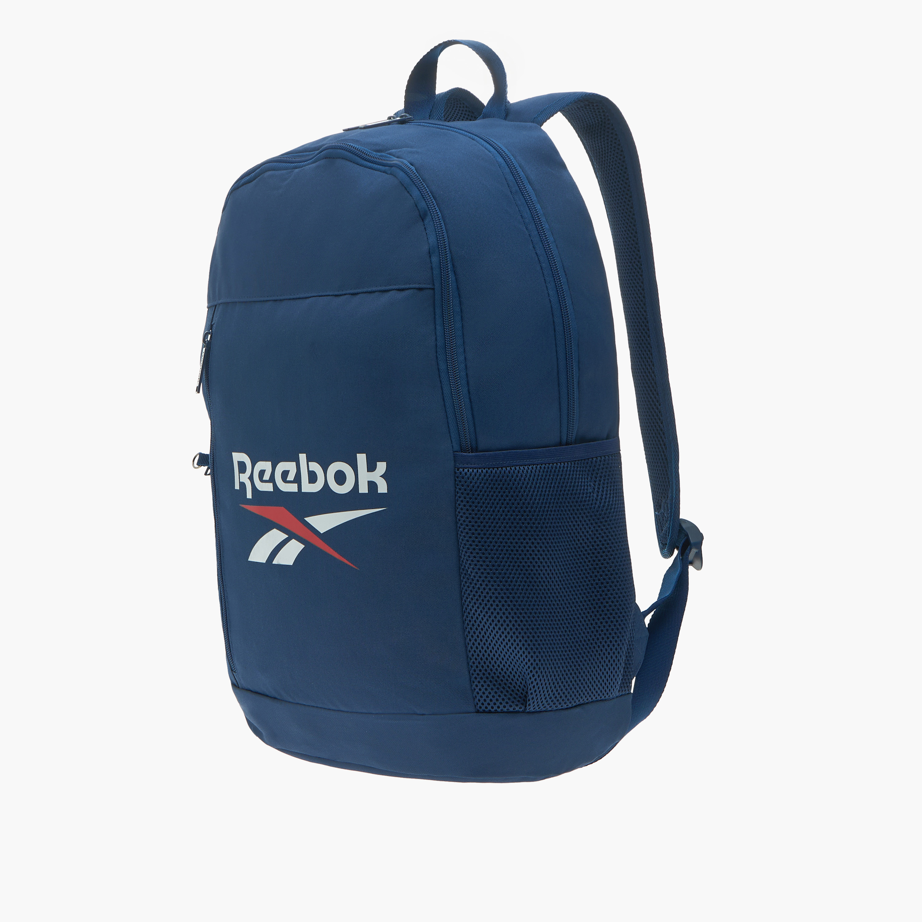 Reebok Logo Print Backpack with Adjustable Shoulder Straps and Pencil Pouch-school-bagsandbackpacks-sets-image-3