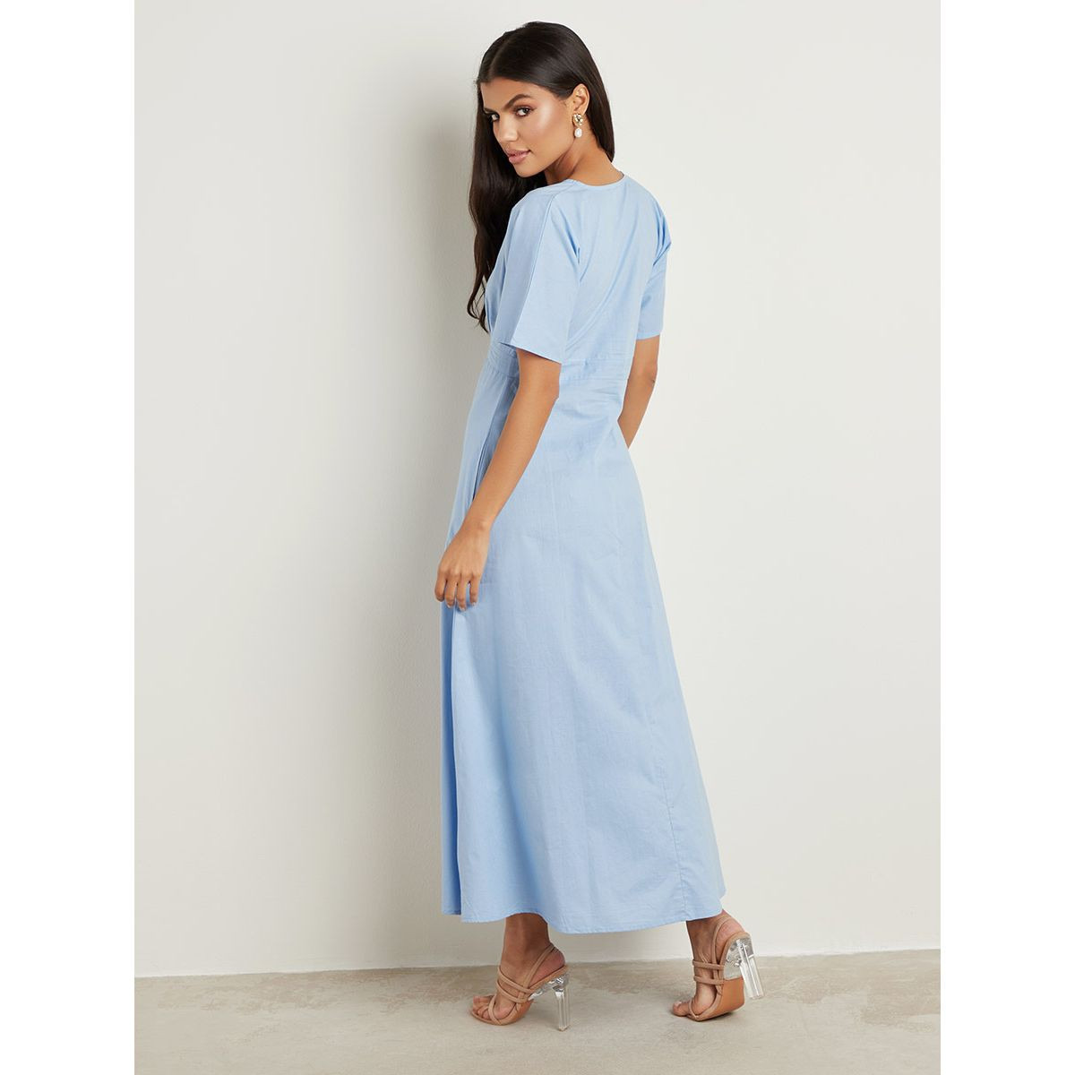 فستان طويل سادة بأزرار-women-clothing-dresses-image-2