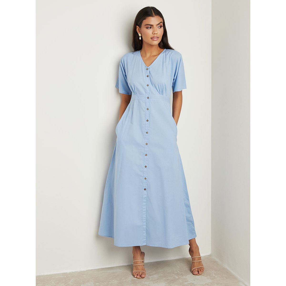 فستان طويل سادة بأزرار-women-clothing-dresses-image-3