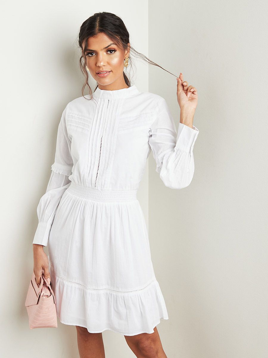 فستان ميدي بأكمام طويلة وفتحات من ستايلي-women-clothing-dresses-image-1