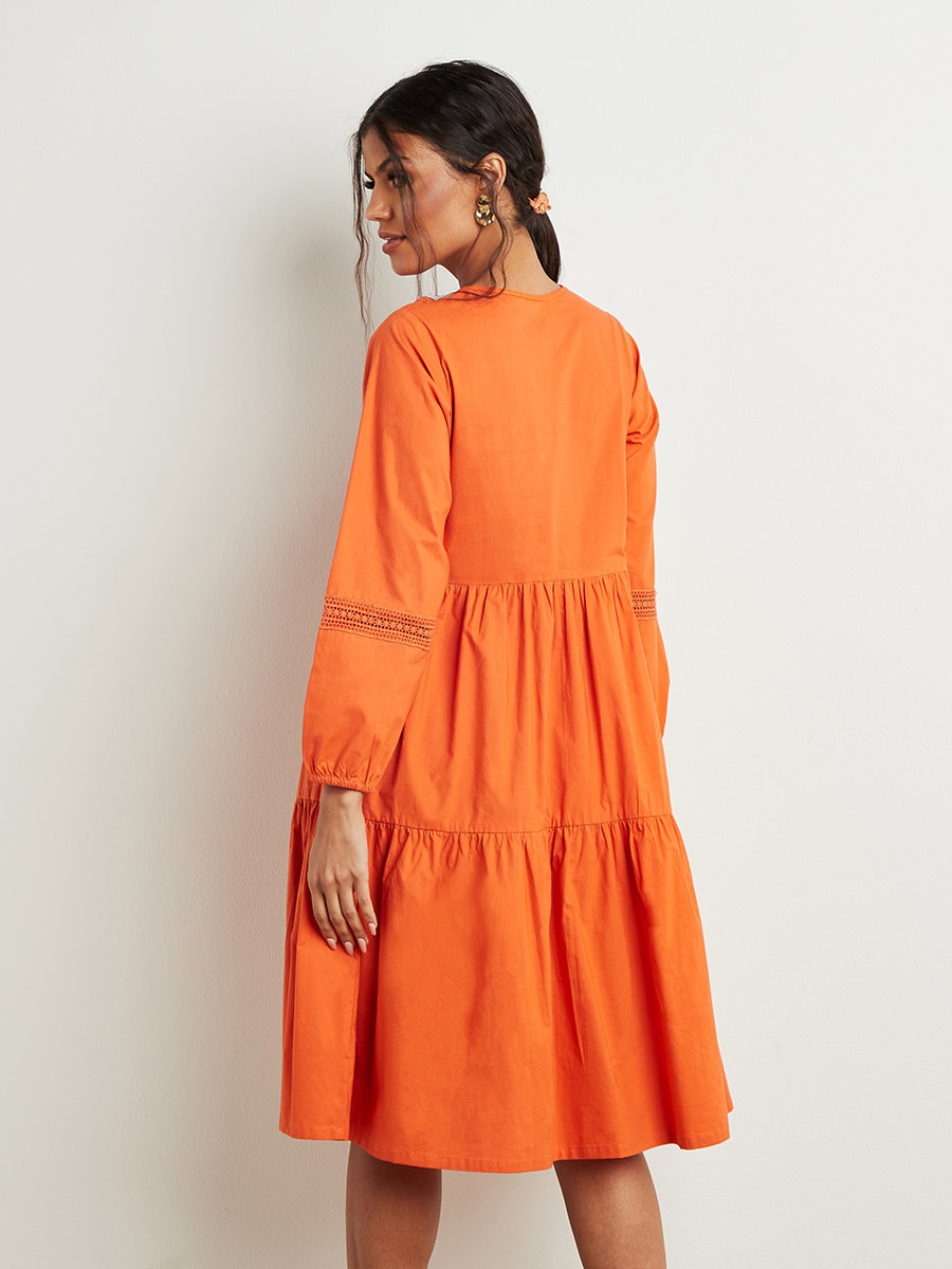 فستان ميدي بتفاصيل دانتيل من ستايلي-women-clothing-dresses-image-4