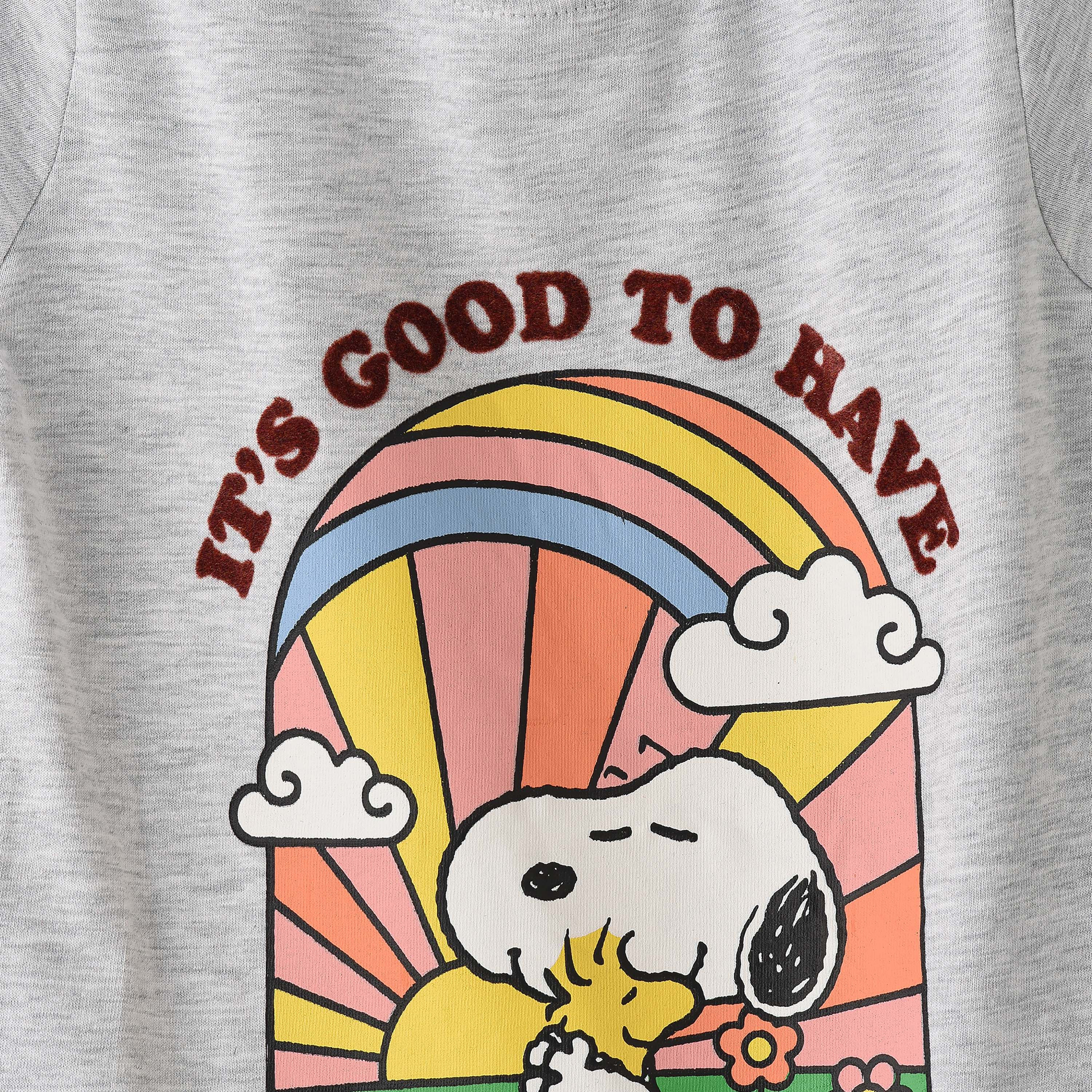 Urban Haul X Peanuts Snoopy Short Sleeves T-Shirt-girls-clothing-tshirts-image-4