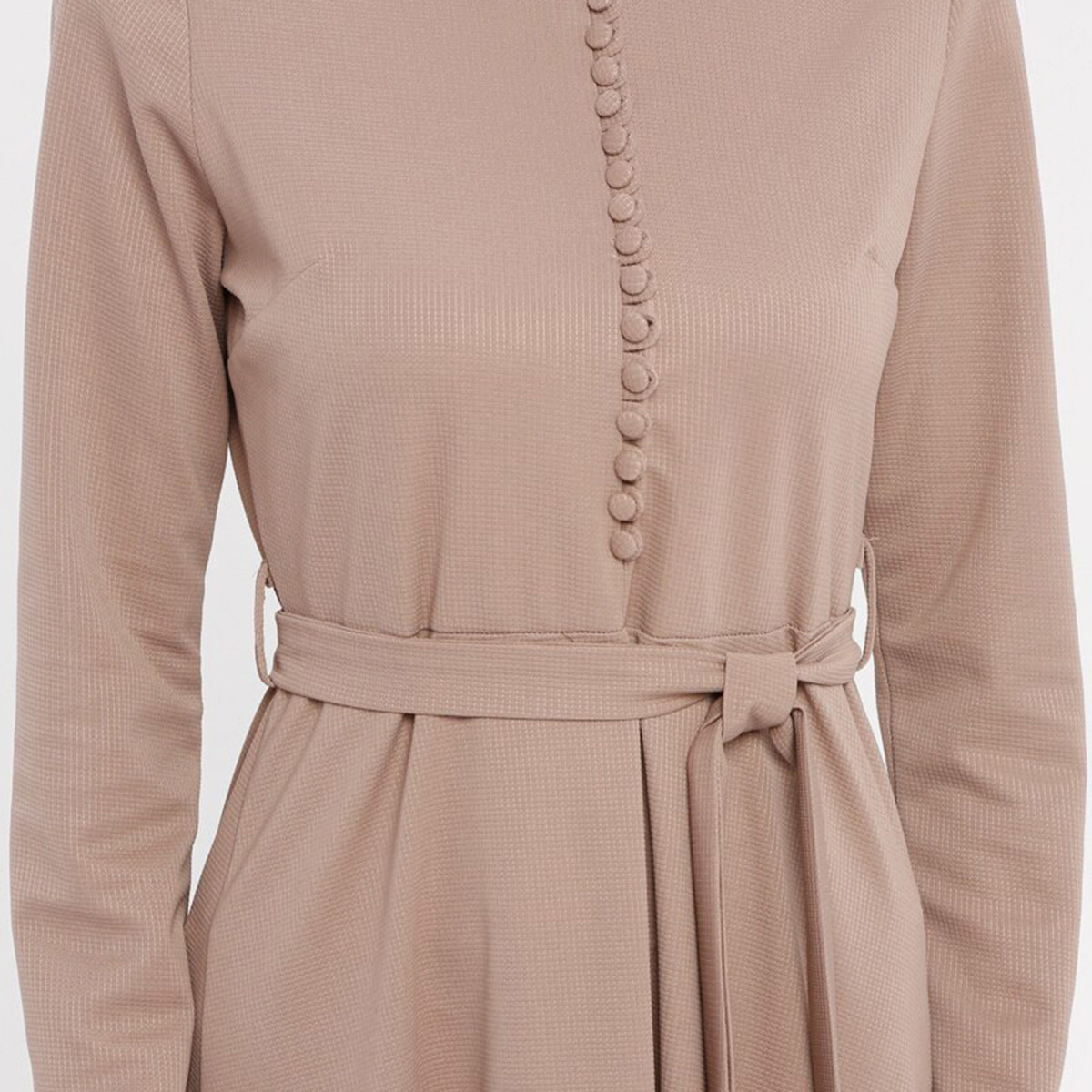 Women Textured Back Zipper Maxi Dress ZENANE By Modanisa-women-clothing-dresses-image-5