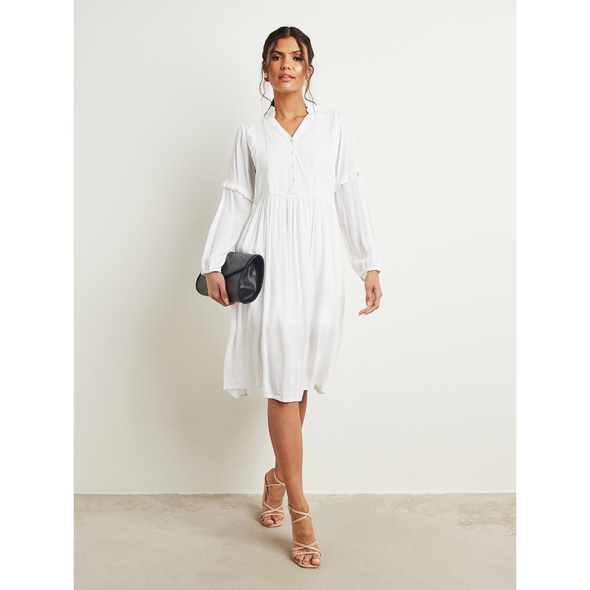 فستان ميدي بكسرات وأزرار من ستايلي-women-clothing-dresses-image-2