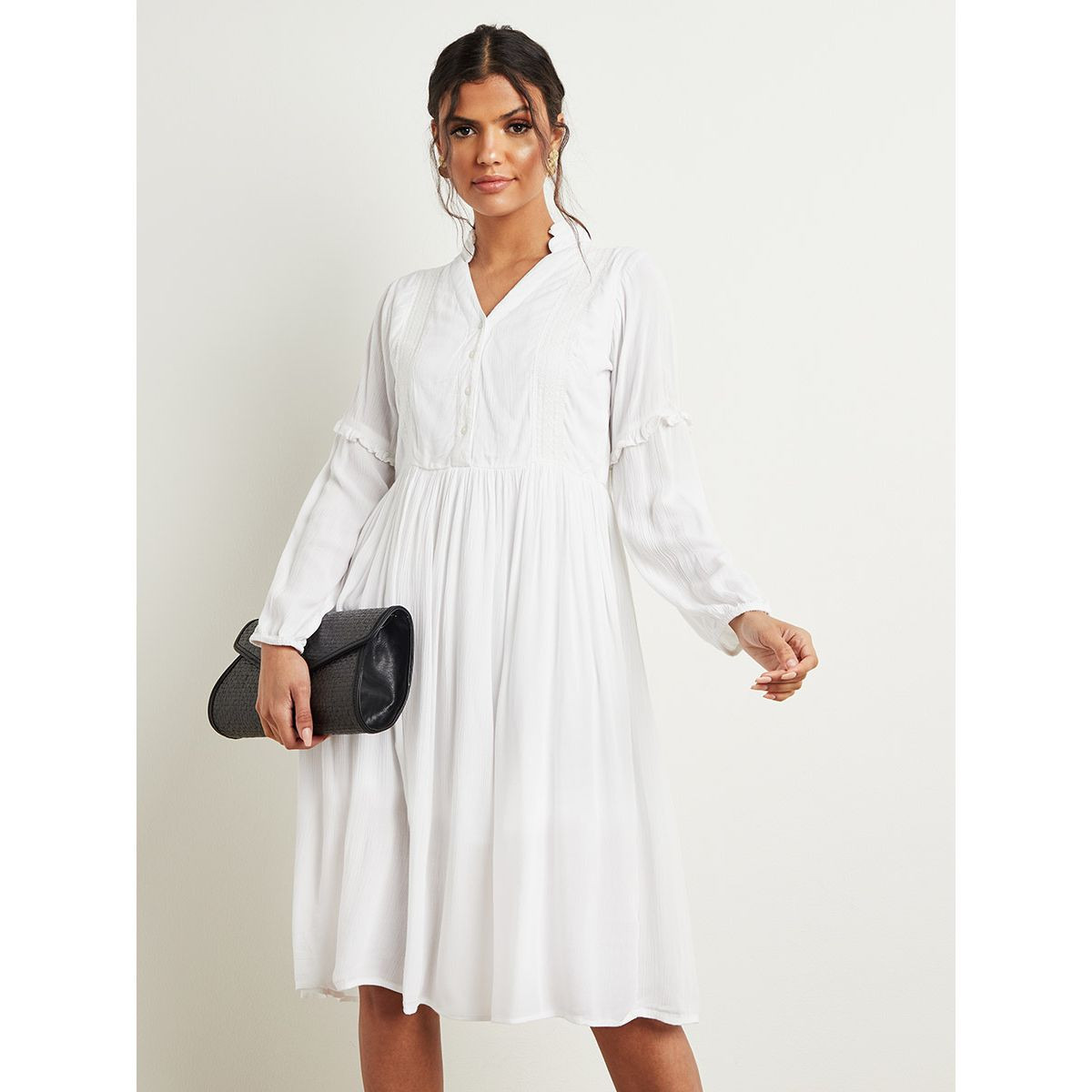 فستان ميدي بكسرات وأزرار من ستايلي-women-clothing-dresses-image-3