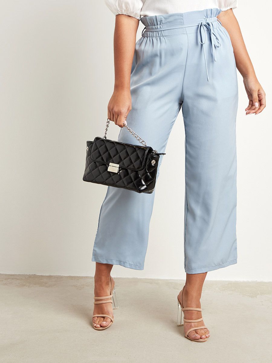 بنطلون بخصر مزموم وأرجل واسعة من ستايلي-women-clothing-trousers-image-1
