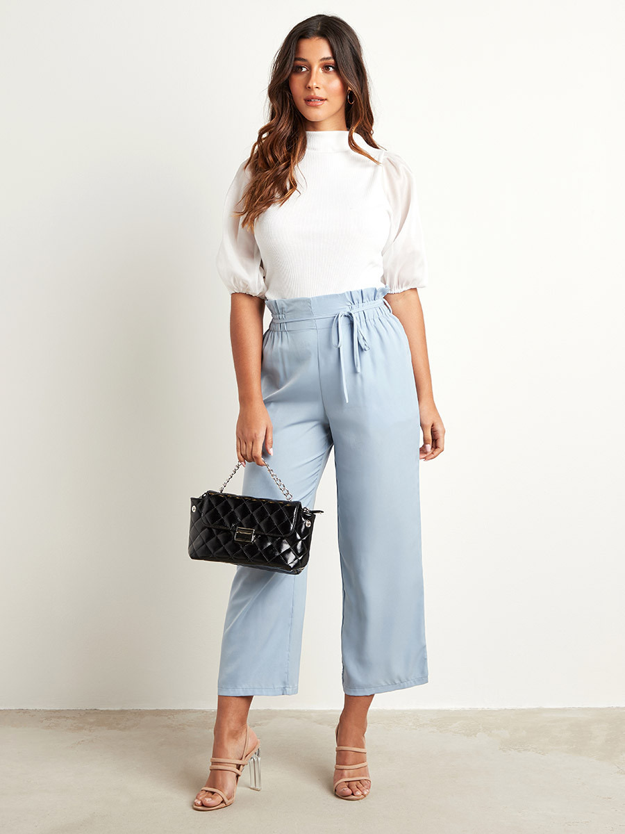 بنطلون بخصر مزموم وأرجل واسعة من ستايلي-women-clothing-trousers-image-4
