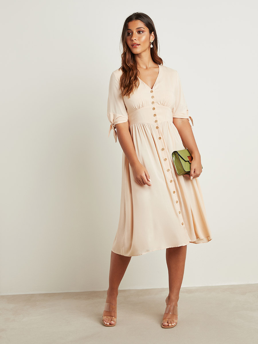 فستان ميدي بأزرار أمامية من ستايلي-women-clothing-dresses-image-3