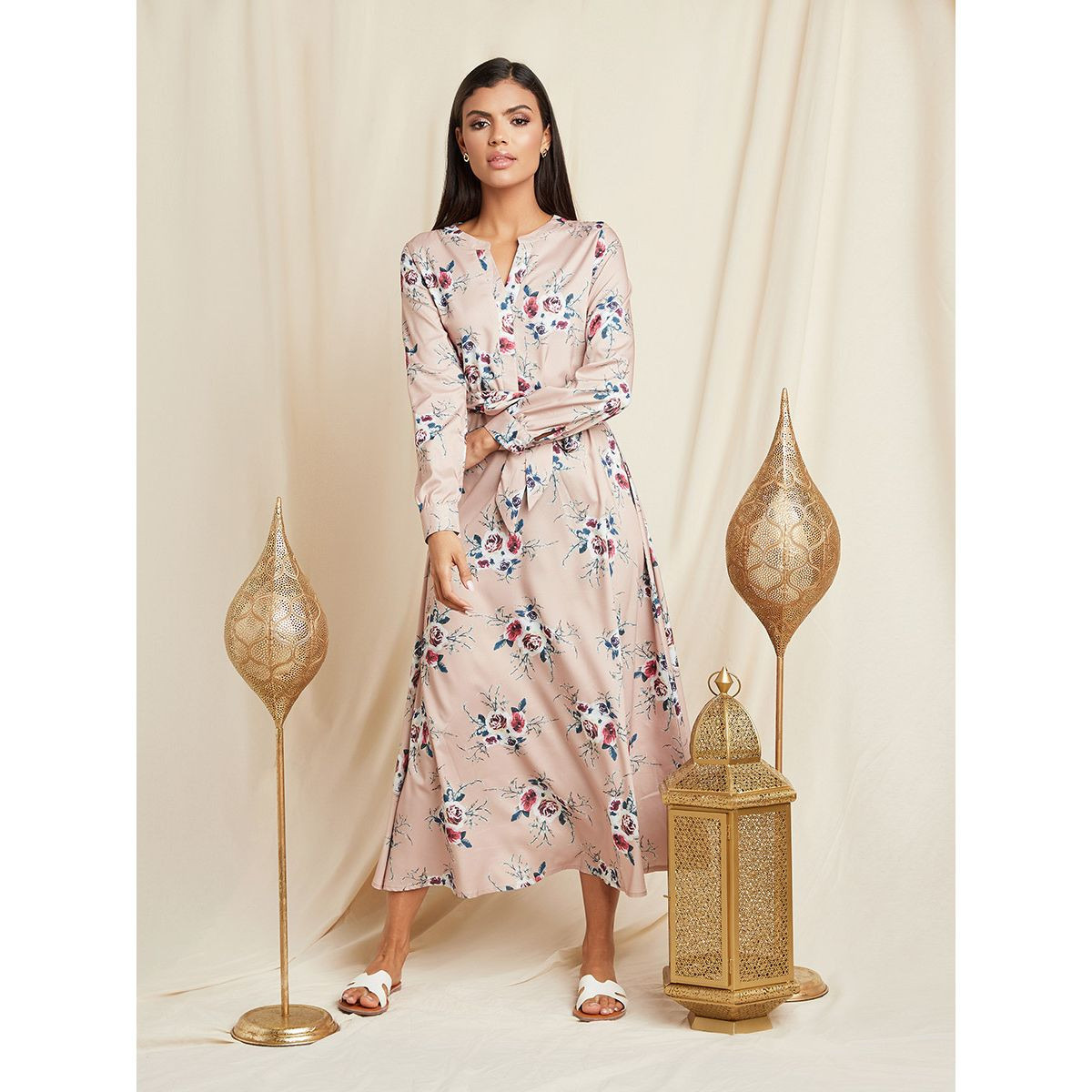 Styli Floral Printed Wrap Maxi Dress with Slit Neck-women-clothing-dresses-image-4