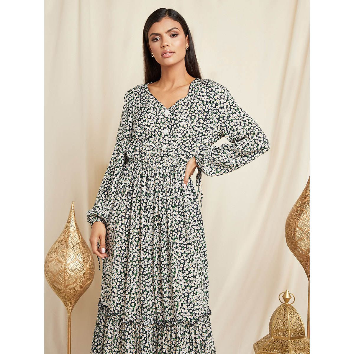 فستان ميدي مطبوع بأكمام طويلة من ستايلي-women-clothing-dresses-image-3