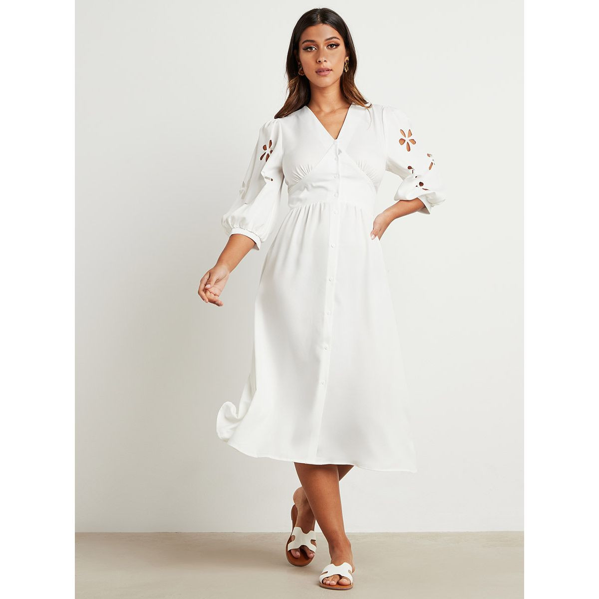 فستان ميدي بأزرار من ستايلي-women-clothing-dresses-image-4