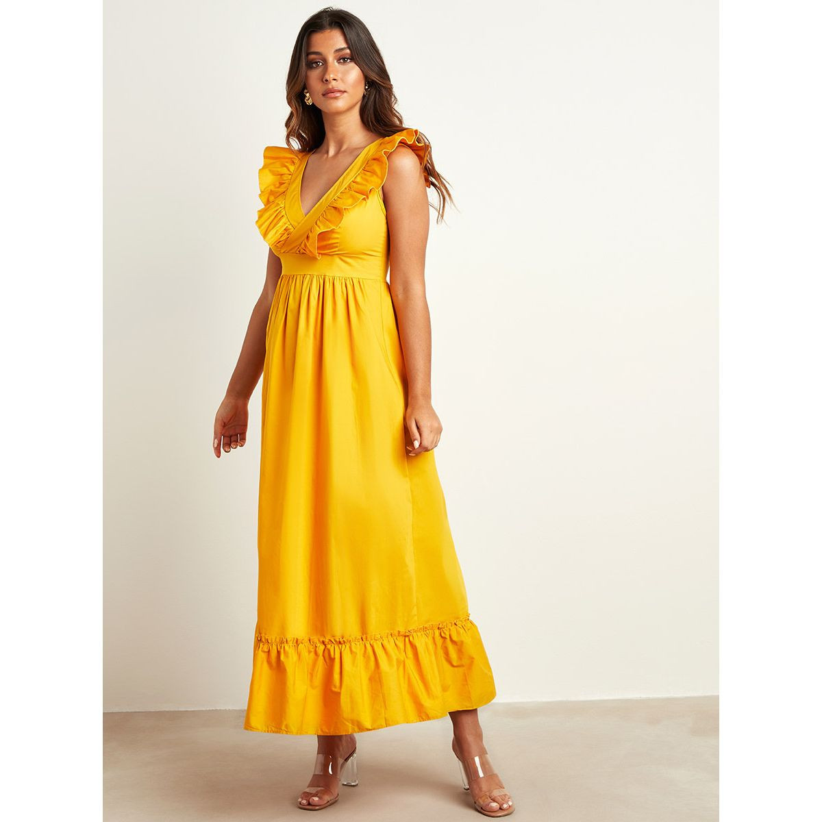فستان طويل بكشكش من ستايلي-women-clothing-dresses-image-1