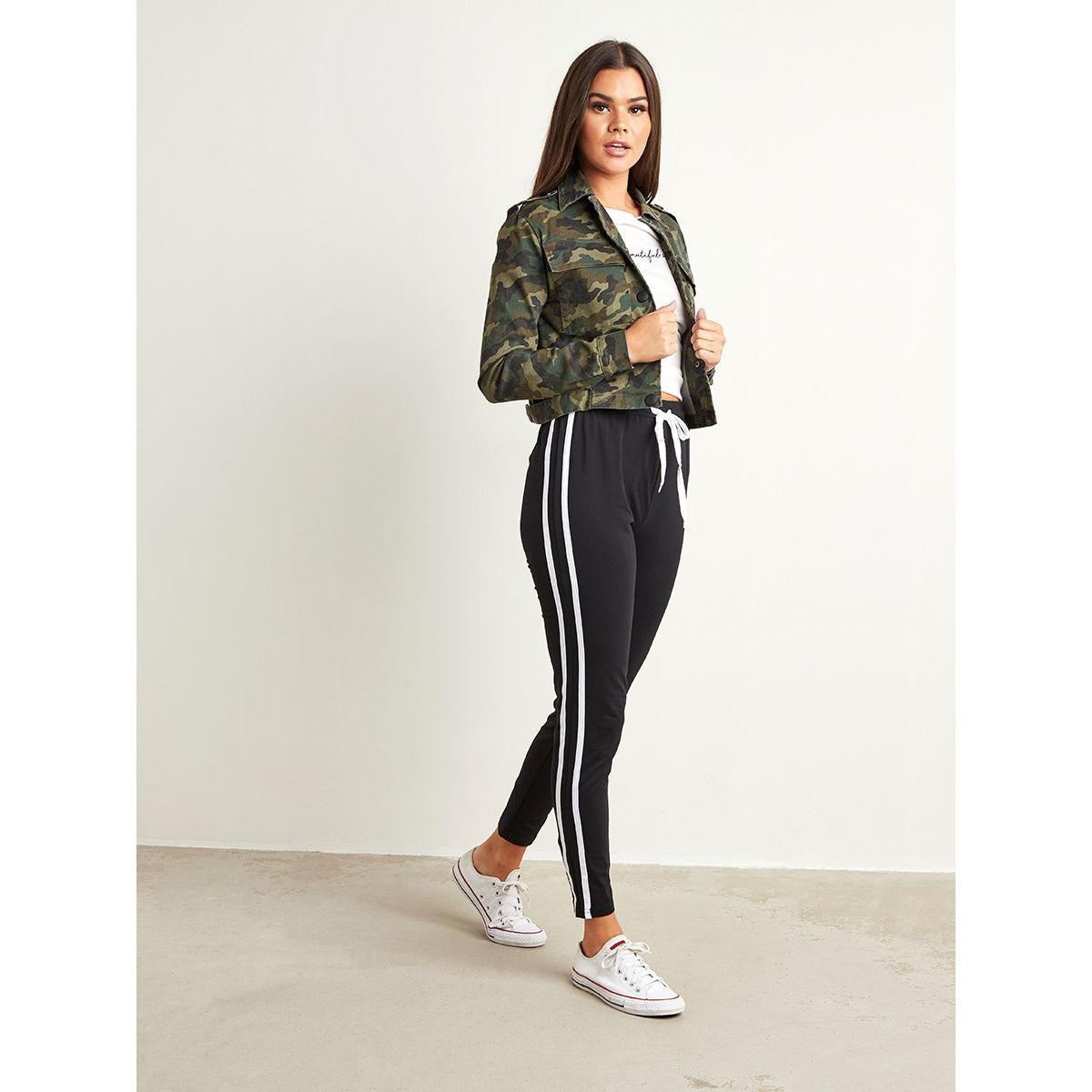 Styli Double Side Striped Leggings with Drawstring Waistband-women-clothing-leggings-image-2