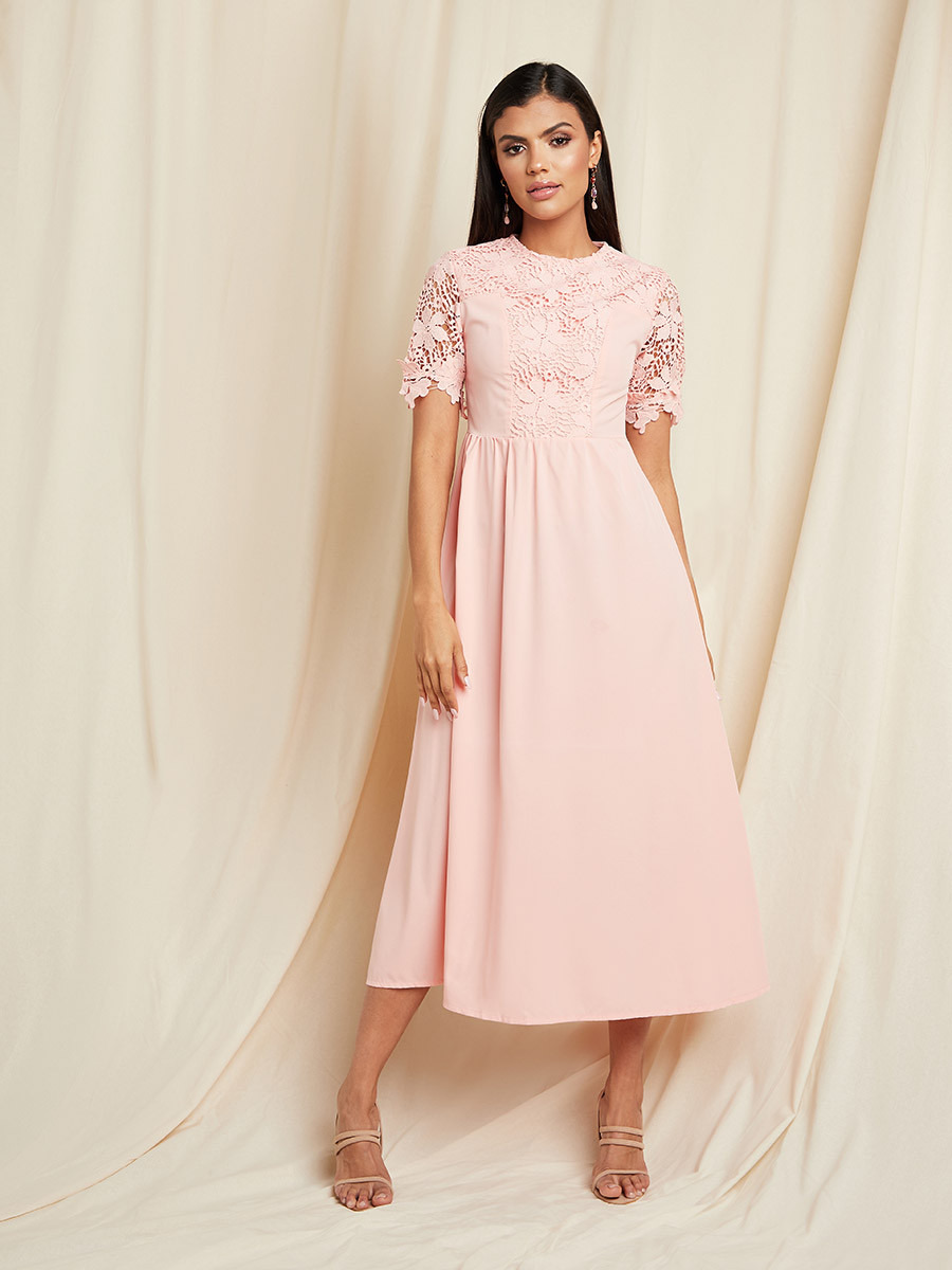 Styli Floral Lace Sleeves A-Line Midi Dress-women-clothing-dresses-image-7