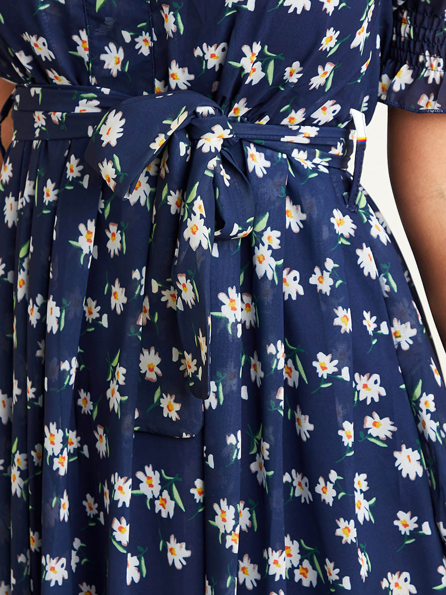 فستان ميدي مطبوع بربطة خصر من ستايلي-women-clothing-dresses-image-4
