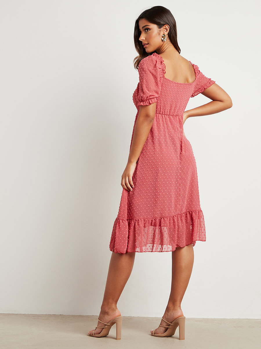 فستان ميدي بأكمام منفوخة من ستايلي-women-clothing-dresses-image-3