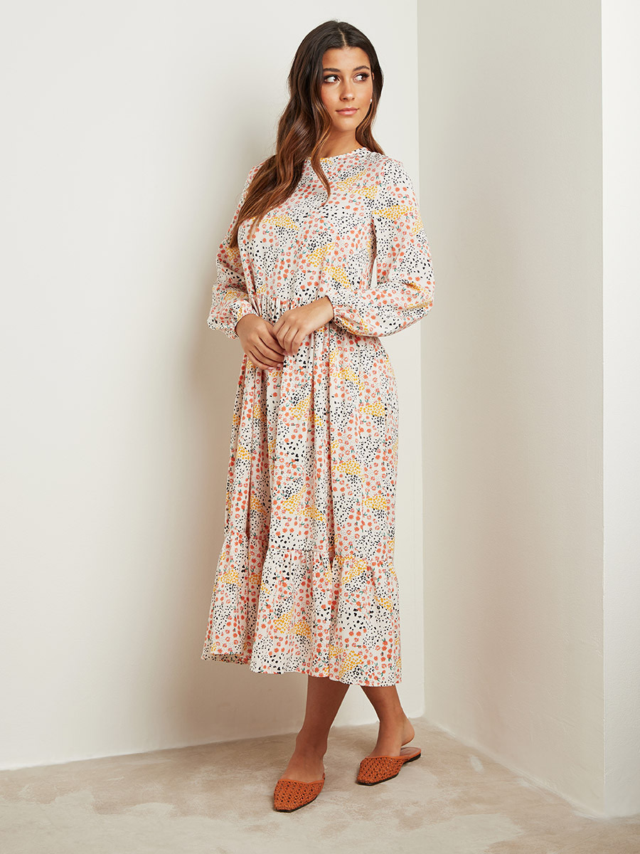 فستان ميدي مطبوع بزهور من ستايلي-women-clothing-dresses-image-1