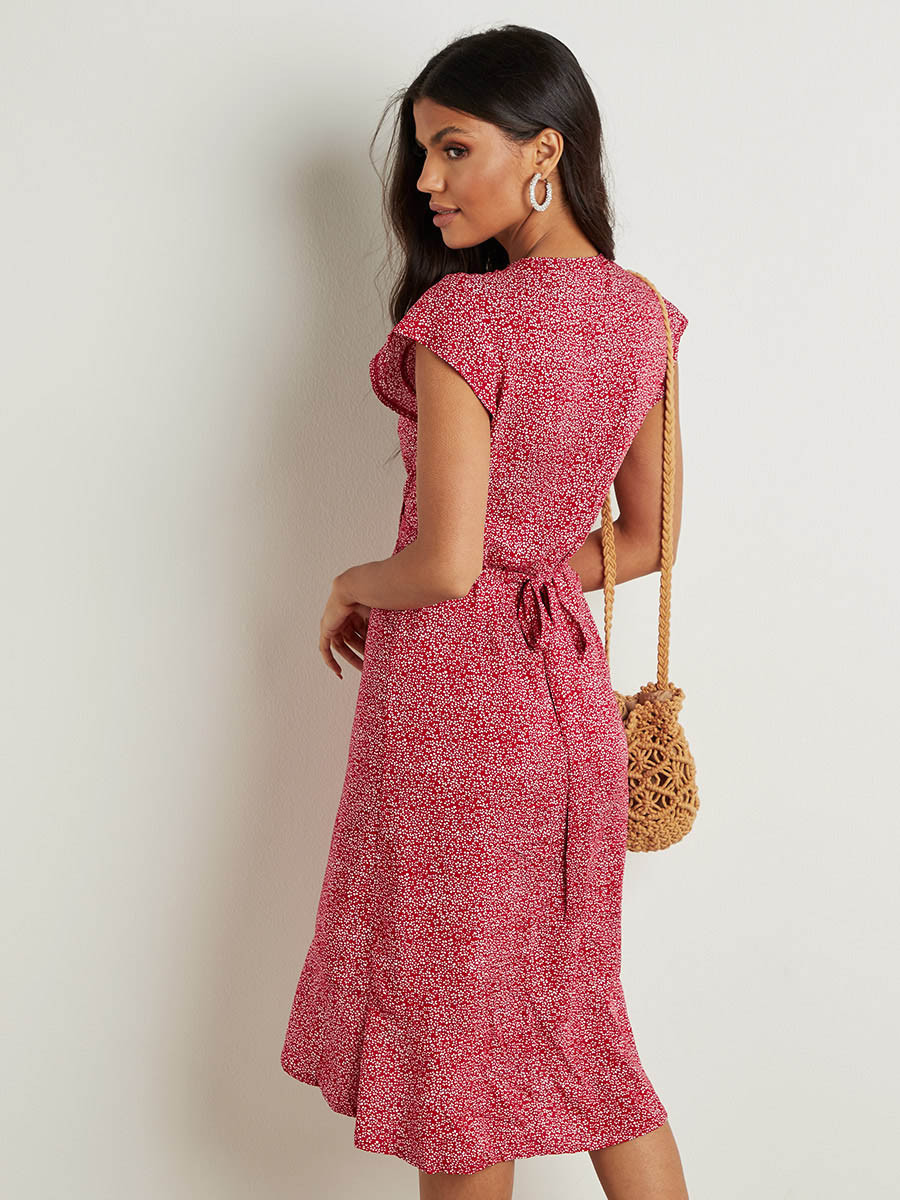 فستان ميدي مطبوع بربطة أمامية من ستايلي-women-clothing-dresses-image-4