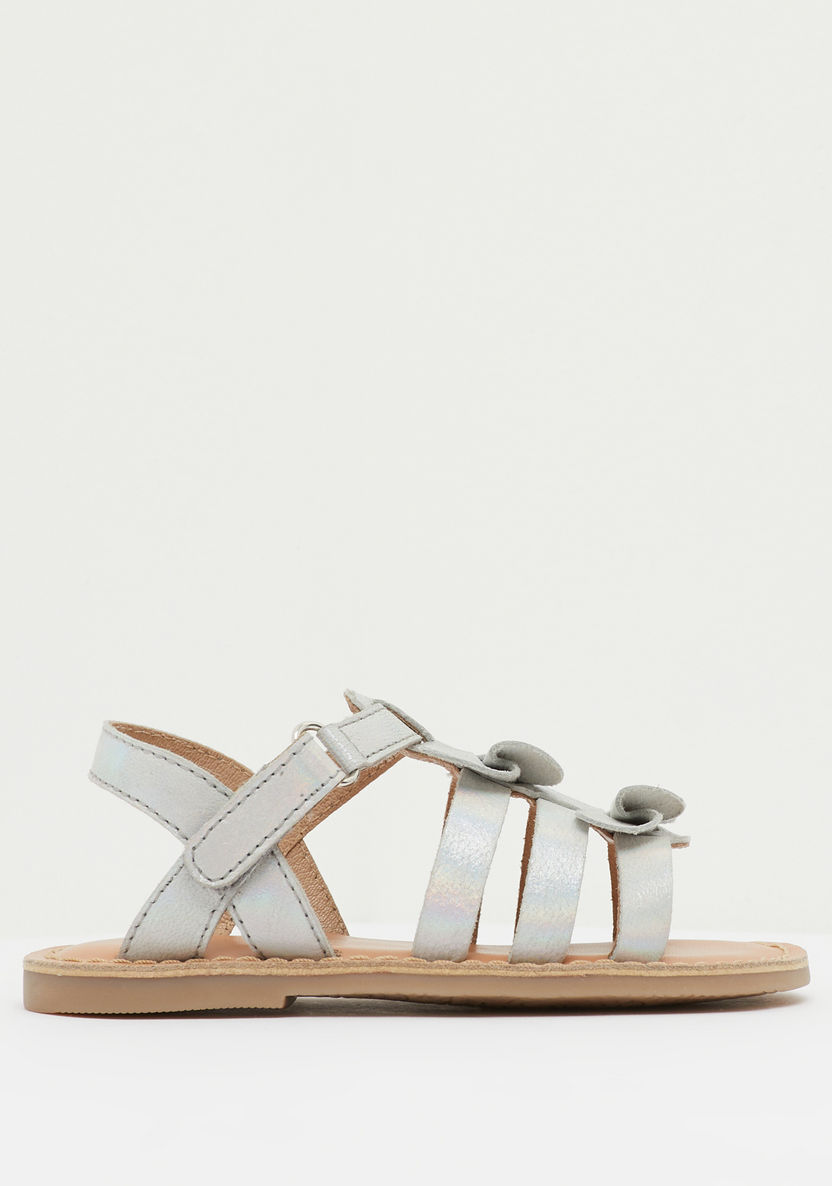 Bow Accent Sandals with Hook and Loop Closure-Girl%27s Sandals-image-0