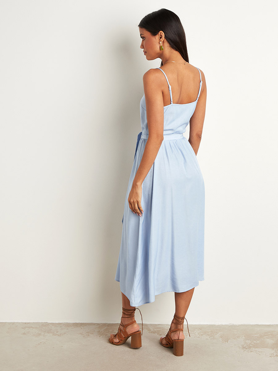 Styli Strappy Tie Belt A-Line Midi Dress with Button Closure-women-clothing-dresses-image-4