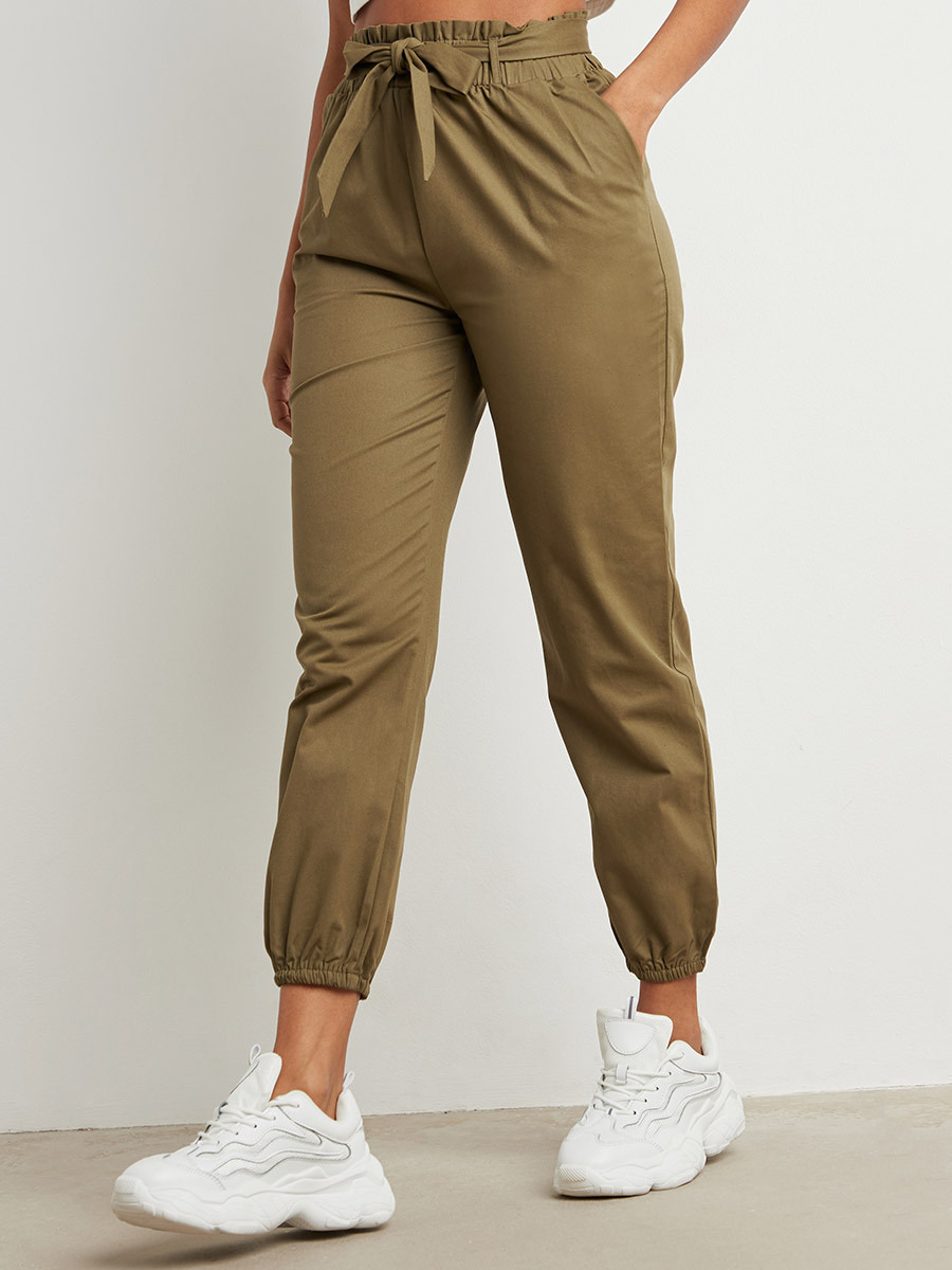 بنطلون رياضي بقصة واسعة وحزام خصر من ستايلي-women-clothing-trousers-image-1