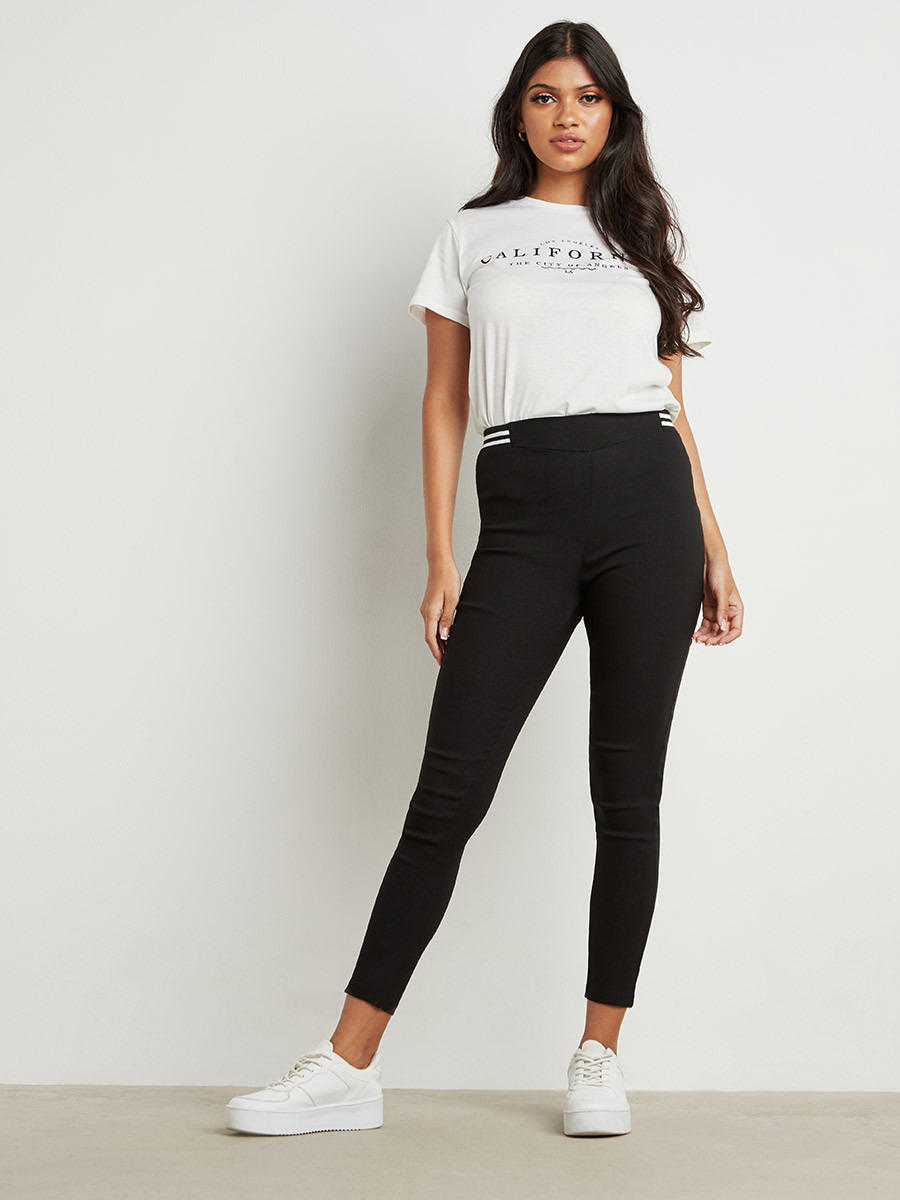 Styli Striped Waistband Skinny Treggings-women-clothing-leggings-image-2