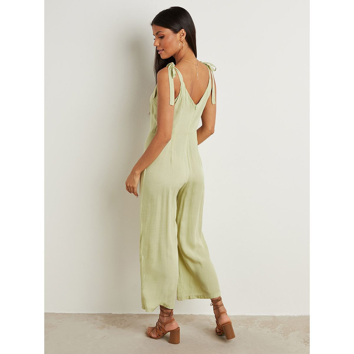 Styli Tie Shoulder Detail Wide Leg Jumpsuit with Zipper Closure-women-clothing-jumpsuits-image-3