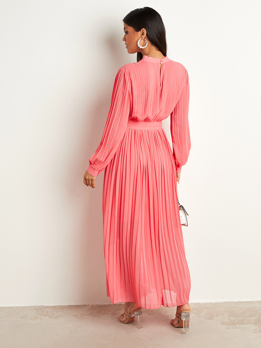 فستان طويل بكسرات وأكمام طويلة من ستايلي-women-clothing-dresses-image-4