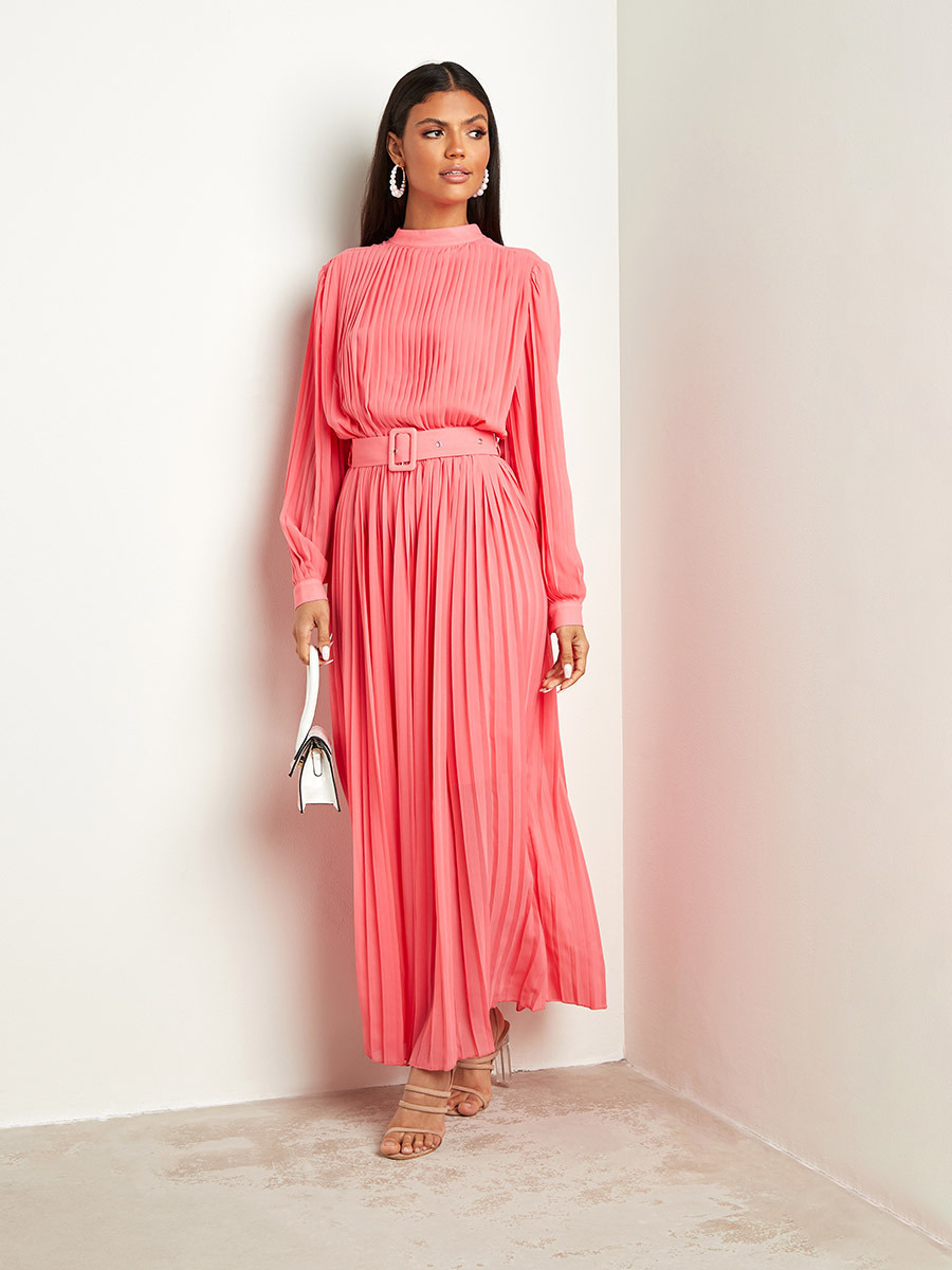 فستان طويل بكسرات وأكمام طويلة من ستايلي-women-clothing-dresses-image-5