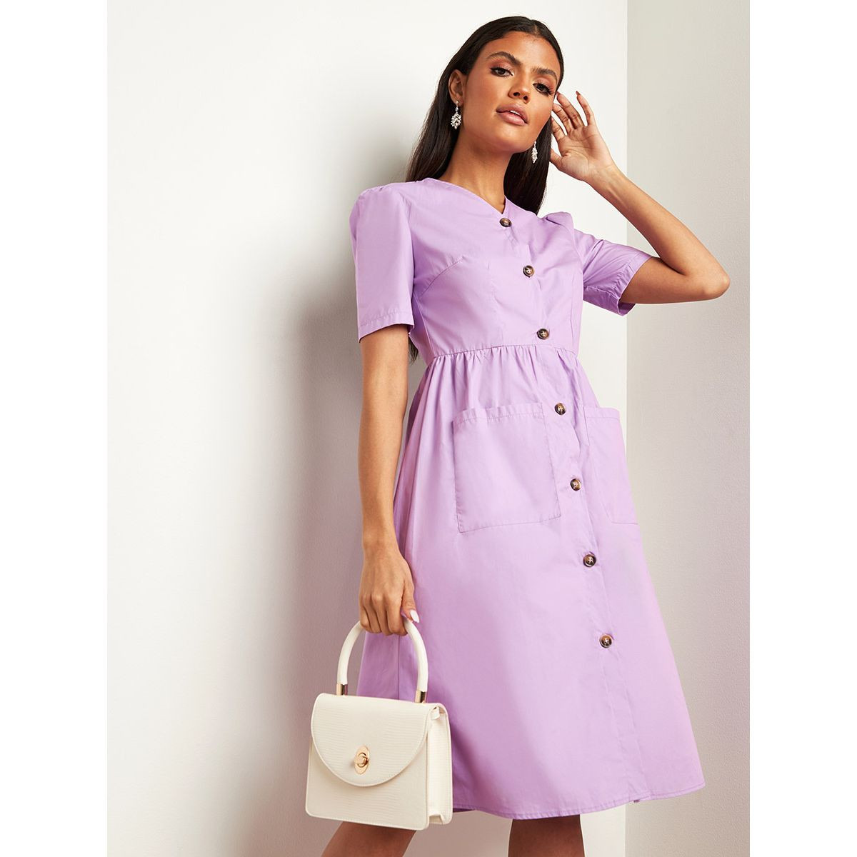 فستان ميدي بأزرار من ستايلي-women-clothing-dresses-image-3