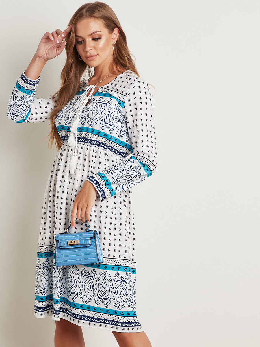 فستان ميدي مطبوع بأكمام طويلة من ستايلي-women-clothing-dresses-image-4