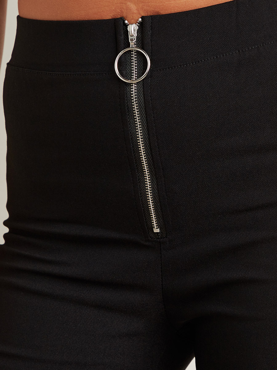 Styli Zip Front Closure High Rise Leggings-women-clothing-leggings-image-3