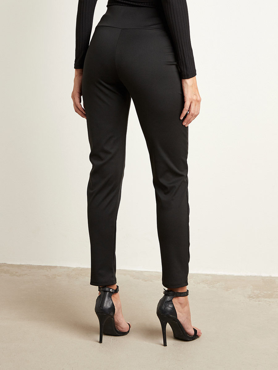 Styli Plain Skinny Fit Leggings with Button Detail-women-clothing-leggings-image-4