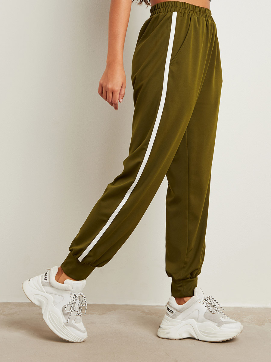 Styli Side Striped Cuffed Jogger with Side Pocket-women-clothing-bottoms-joggers-image-2