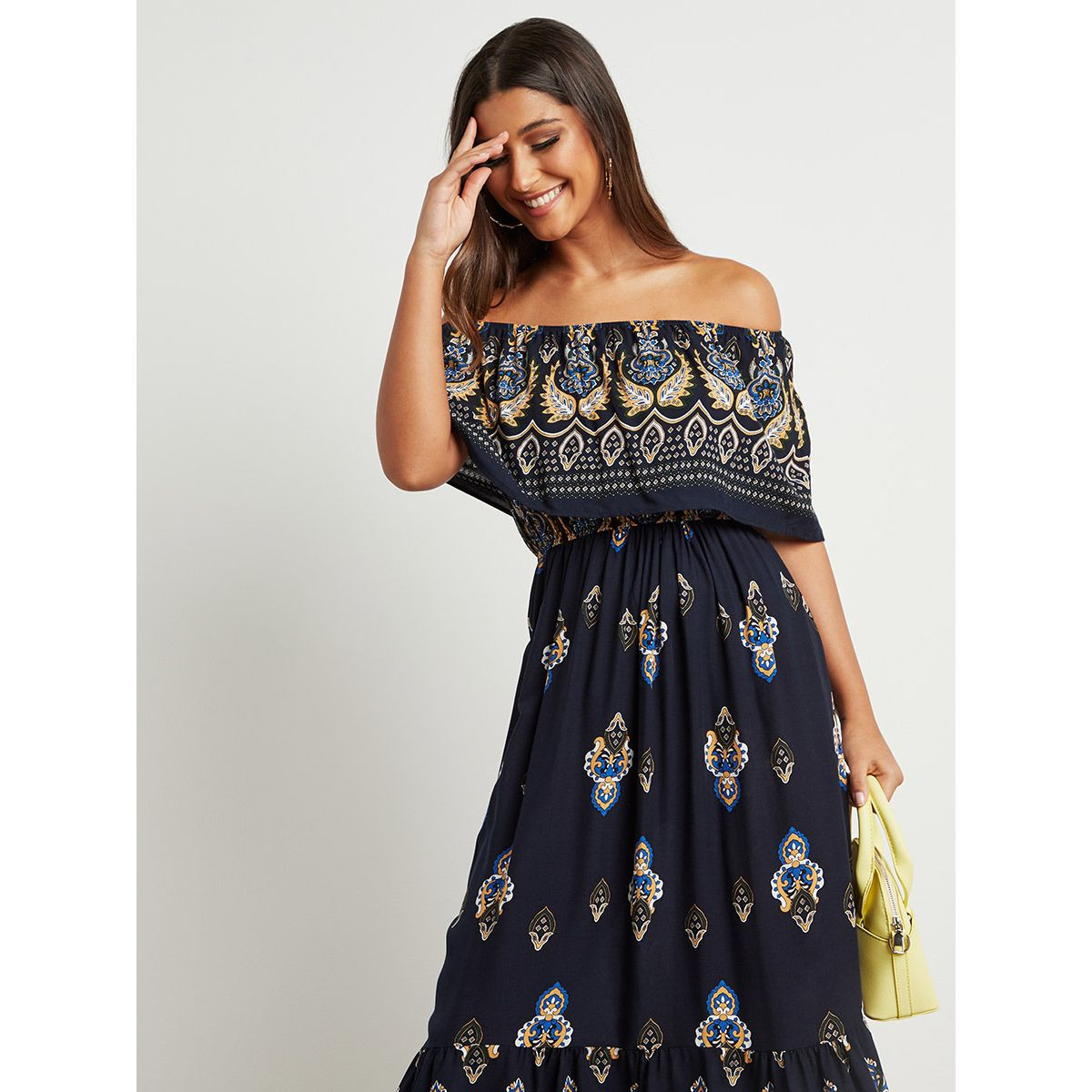 فستان طويل مطبوع بأكتاف مكشوفة من ستايلي-women-clothing-dresses-image-2