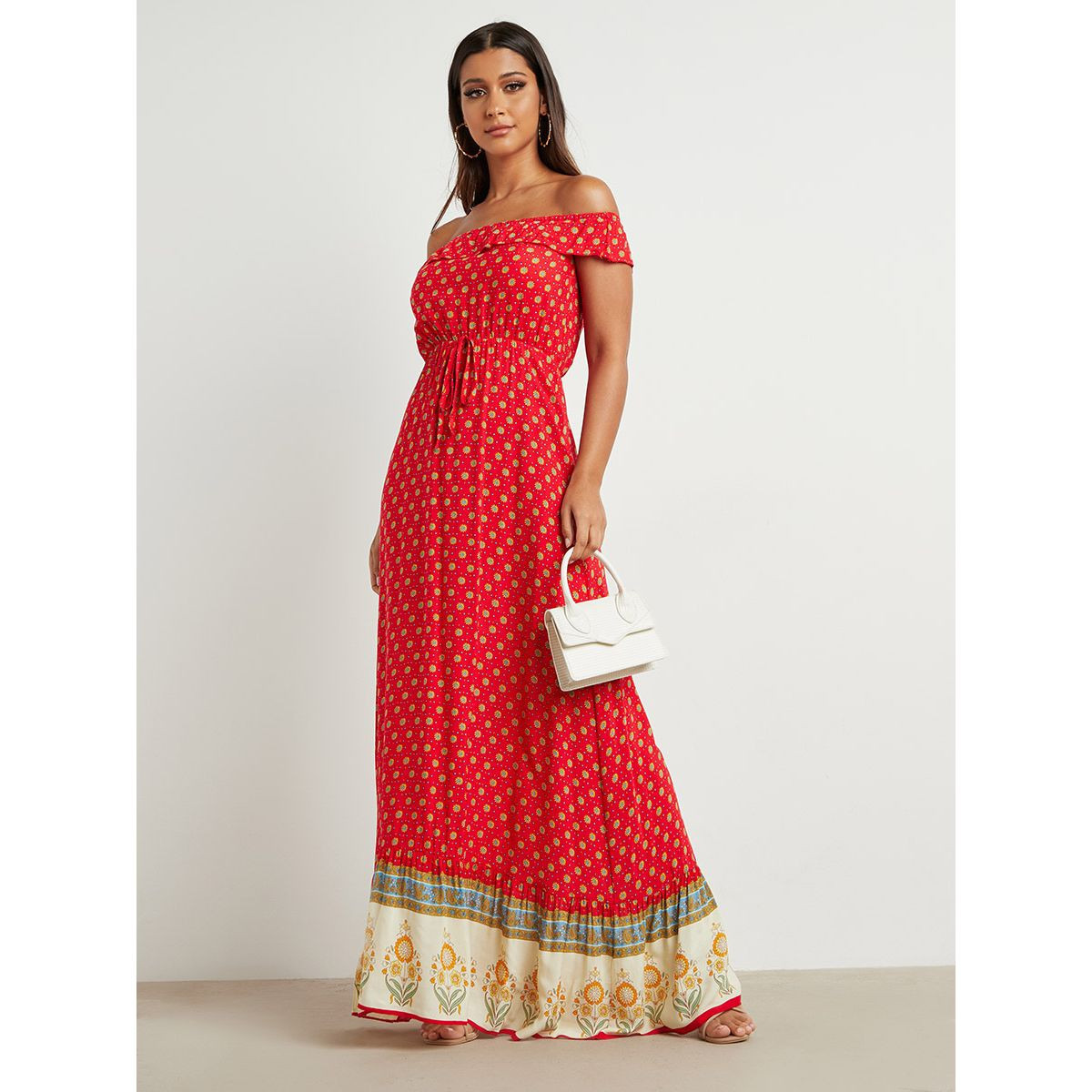 فستان طويل مطبوع بأكتاف مكشوفة من ستايلي-women-clothing-dresses-image-1