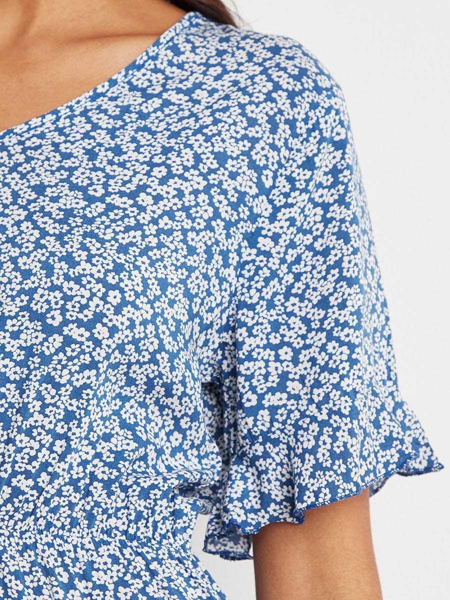Styli Ditsy Printed V Neck A-Line Mini Dress-women-clothing-dresses-image-5