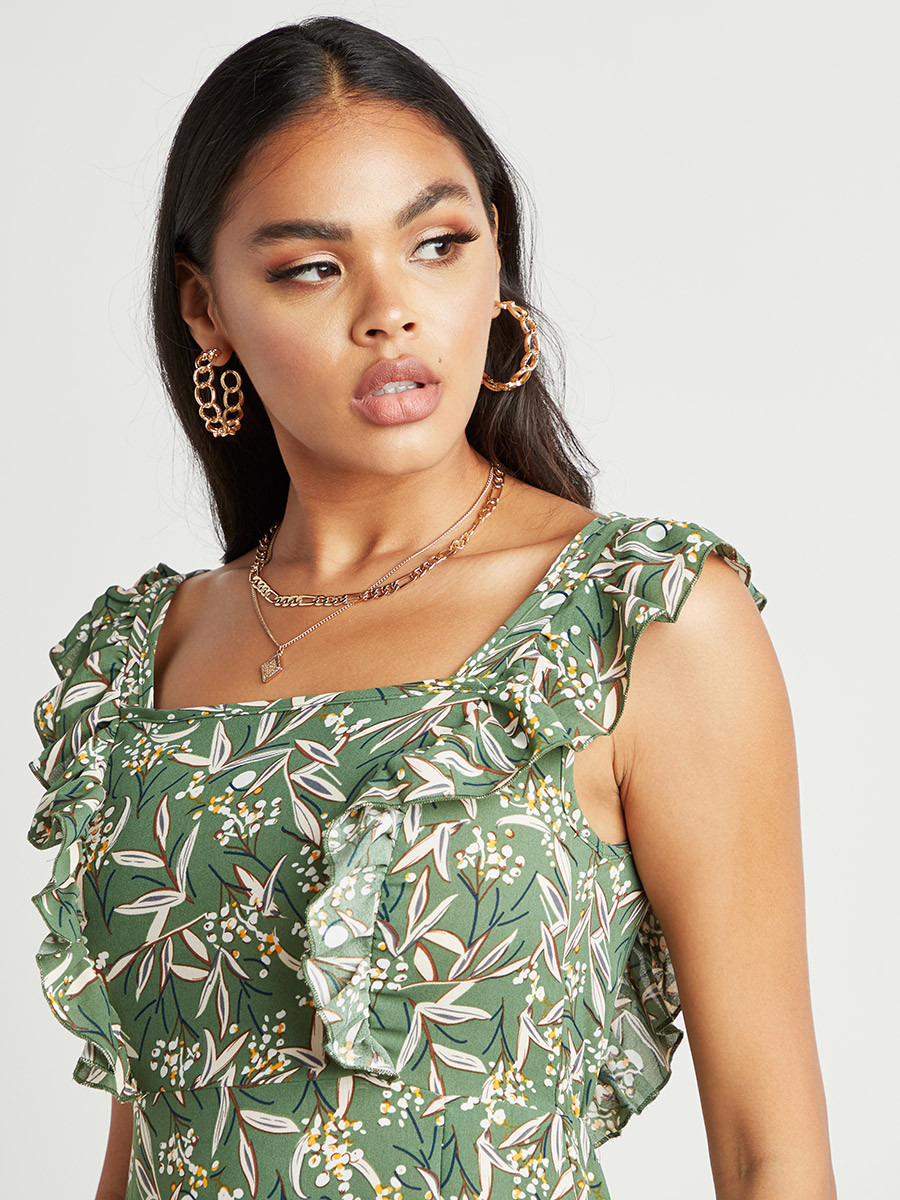 فستان طويل مطبوع بأكمام قصيرة من ستايلي-women-clothing-dresses-image-2