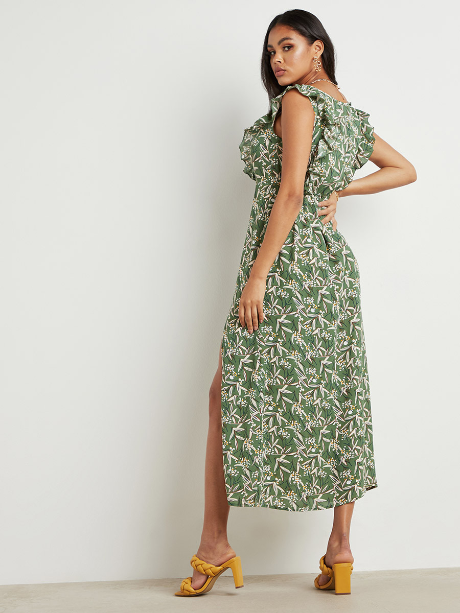 فستان طويل مطبوع بأكمام قصيرة من ستايلي-women-clothing-dresses-image-3