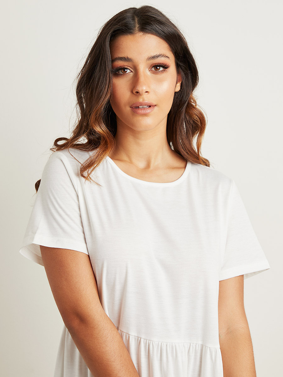 Styli Color Block Maxi T-shirt Dress with Short Sleeves-women-clothing-dresses-image-4
