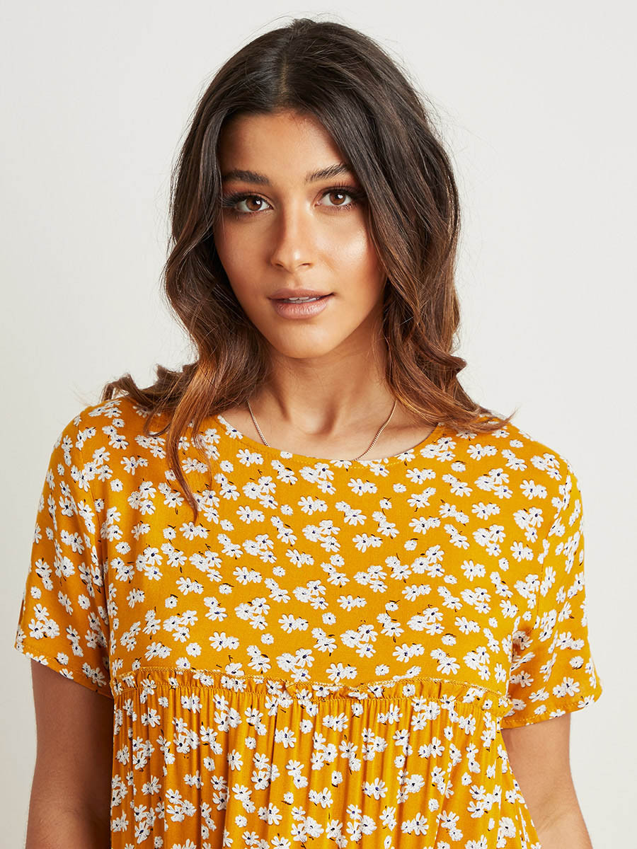 Styli Ditsy Print Short Sleeves  Maxi Dress-women-clothing-dresses-image-2