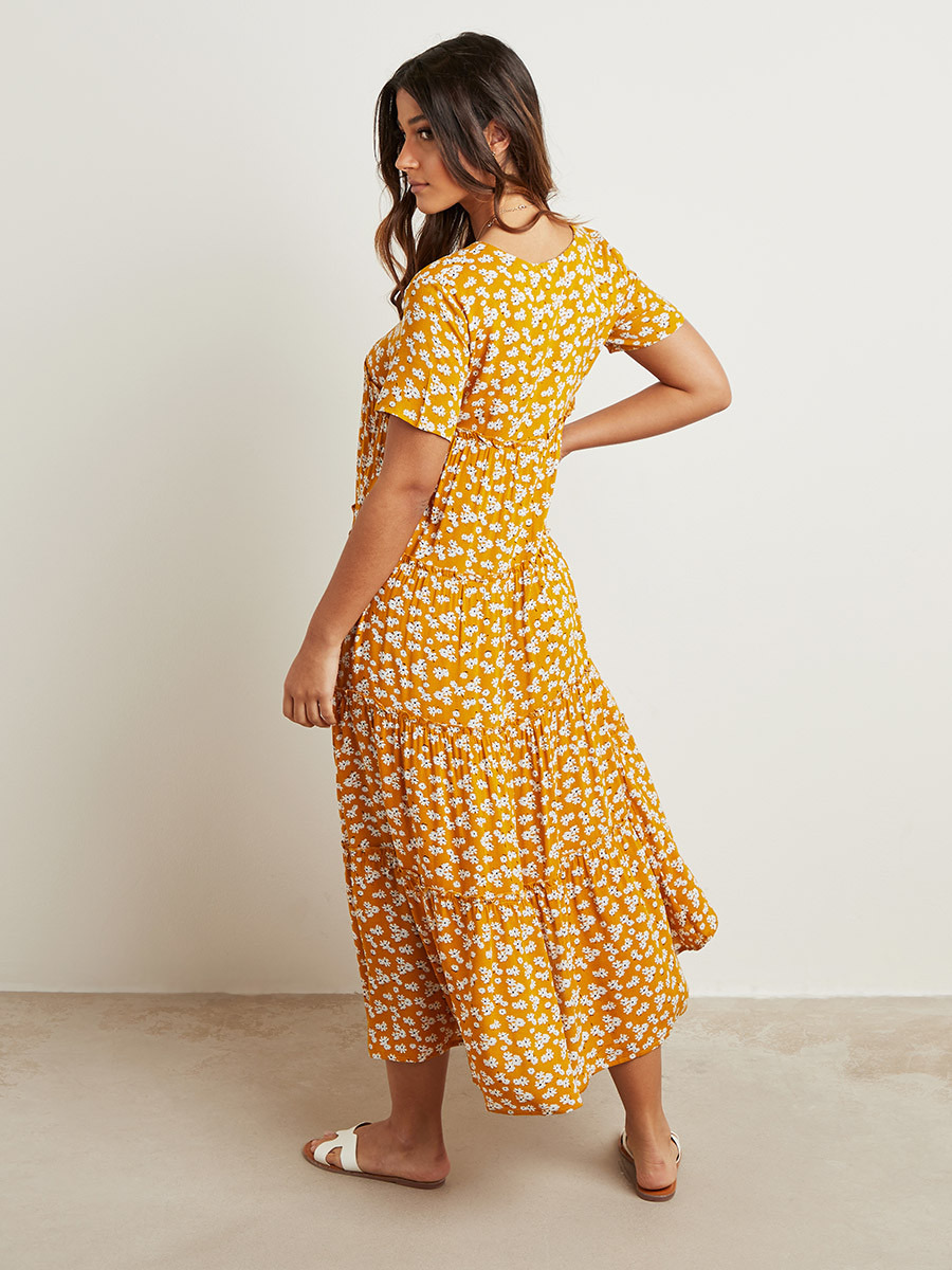 Styli Ditsy Print Short Sleeves  Maxi Dress-women-clothing-dresses-image-3