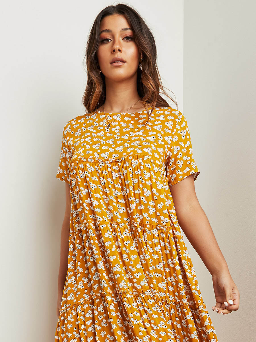 Styli Ditsy Print Short Sleeves  Maxi Dress-women-clothing-dresses-image-4