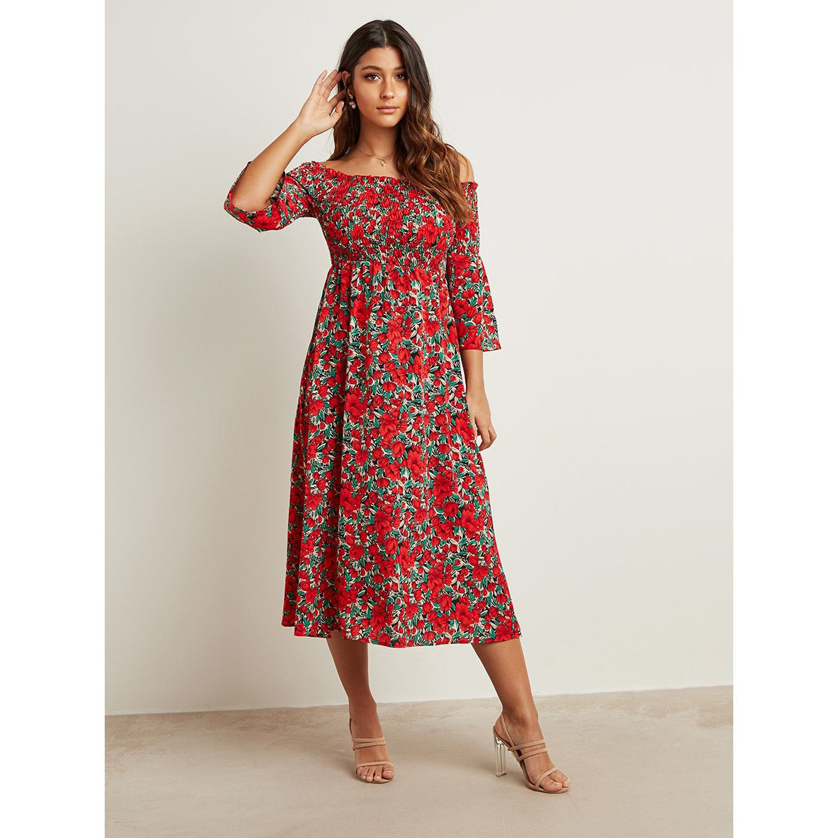 فستان ميدي مطبوع بزهور من ستايلي-women-clothing-dresses-image-5