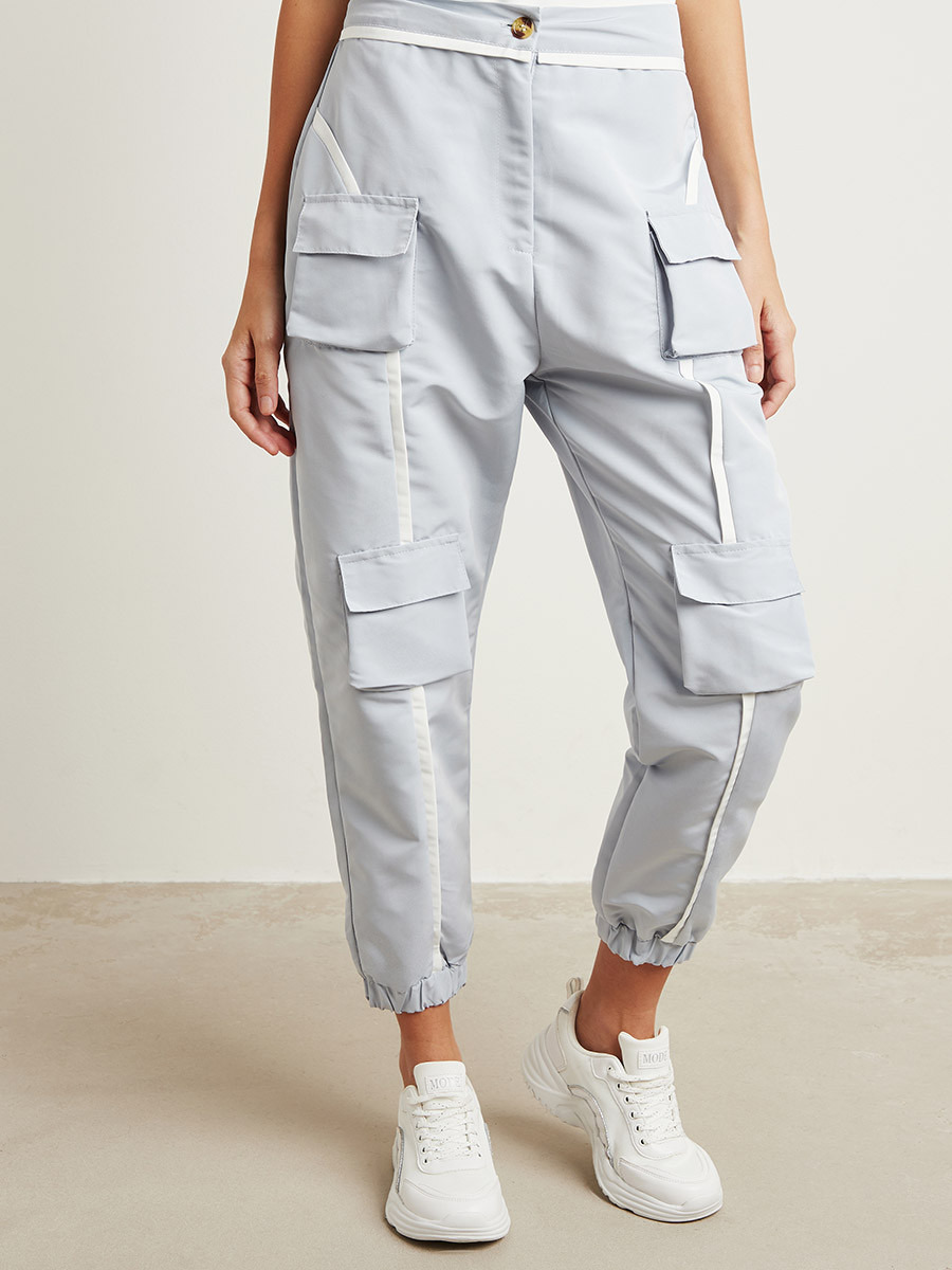 Styli Contrast Piping Detail Cargo Pants-women-clothing-trousers-image-1