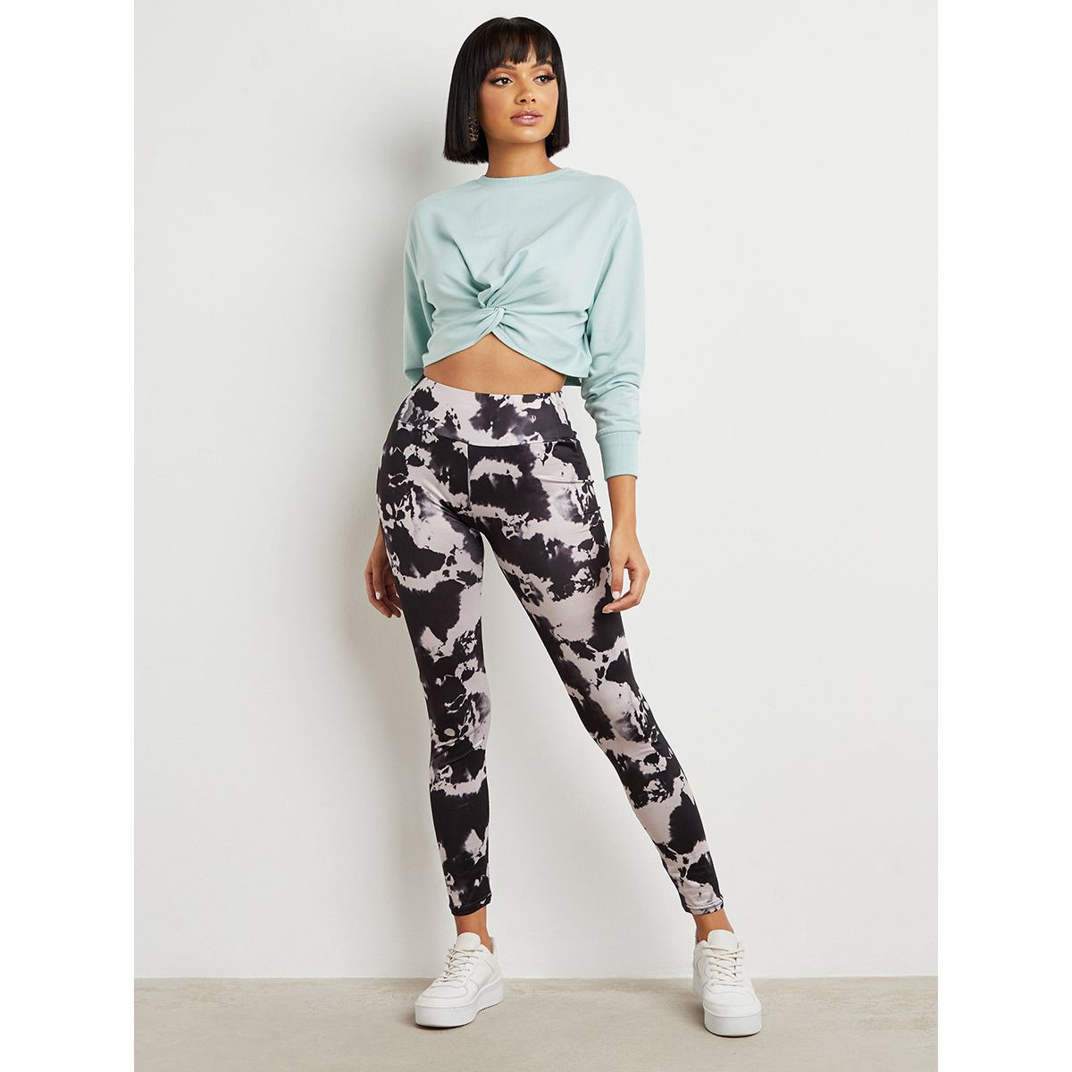 Styli Tie Dye Elastic Waist Leggings-women-clothing-leggings-image-2
