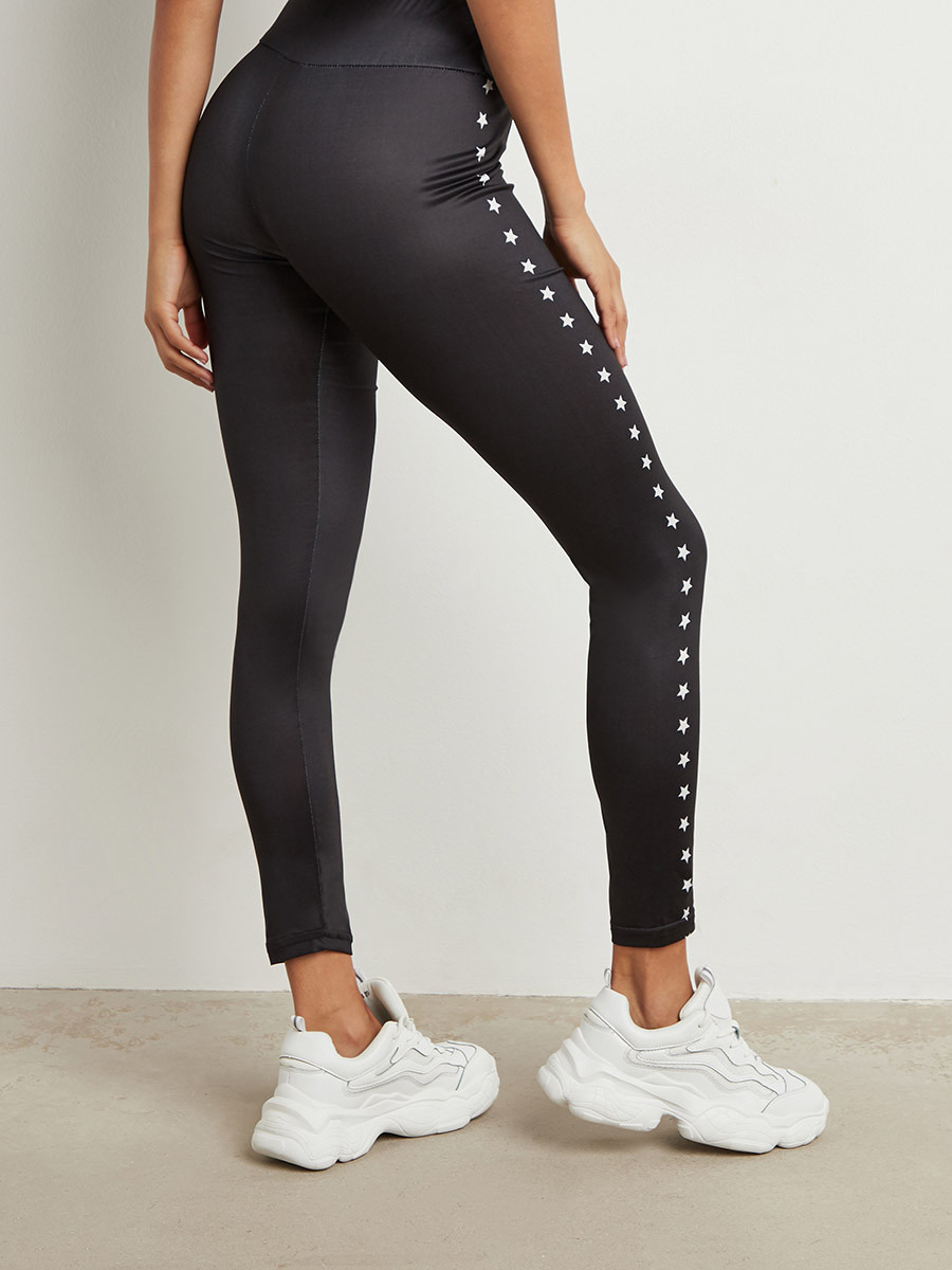 Styli Star Side Printed Elasticated Waistband Leggings-women-clothing-leggings-image-3