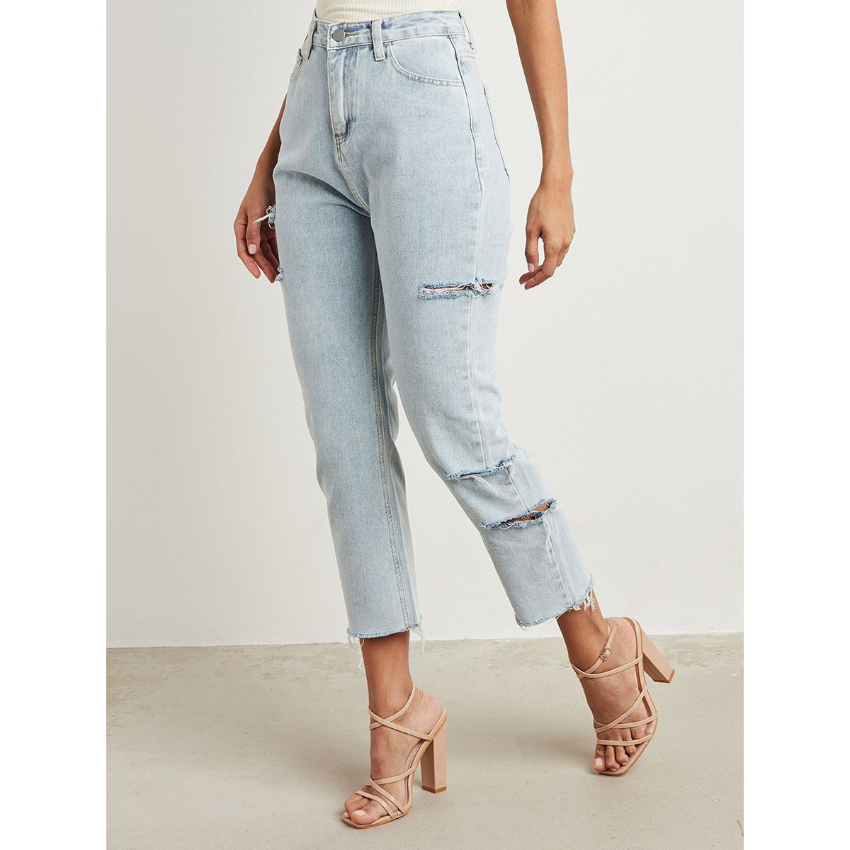 Styli Ripped High Rise Mom Jeans-women-clothing-bottoms-jeans-image-1